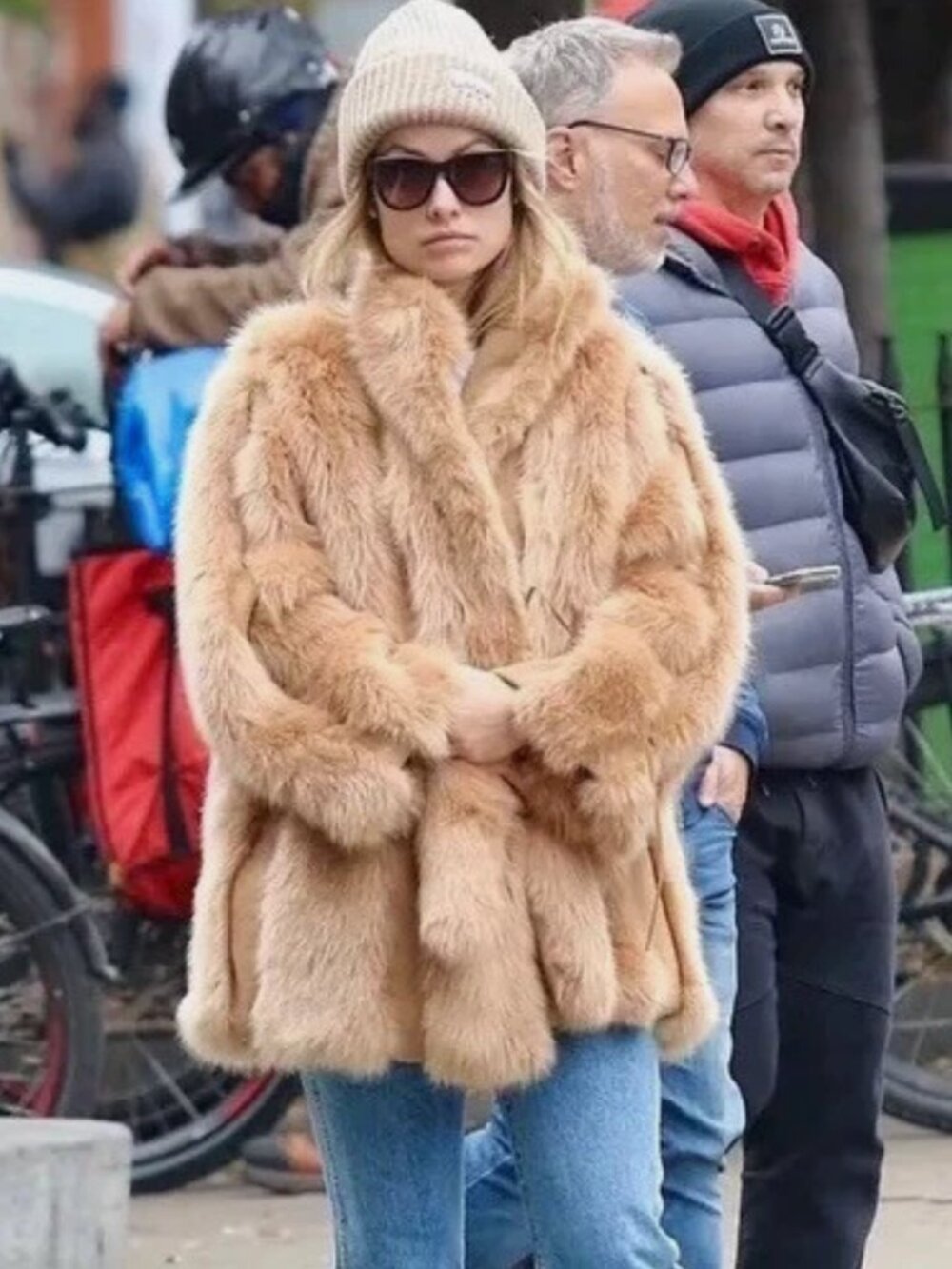 Malene Birger Kaliies Faux Fur Brown Coat Button Front Closure Tassels Sz Large - Picture 3 of 13